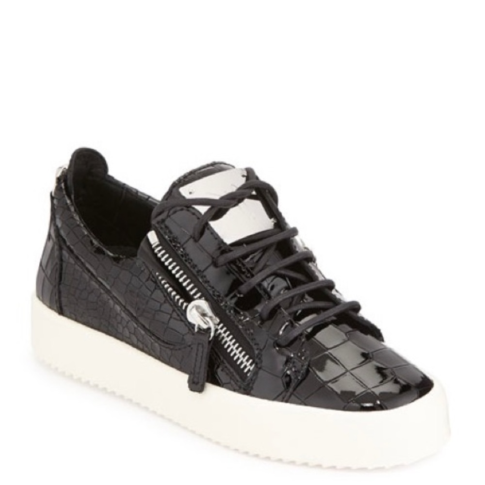 Giuseppe Zanotti Snake-Embossed Patent Sneakers